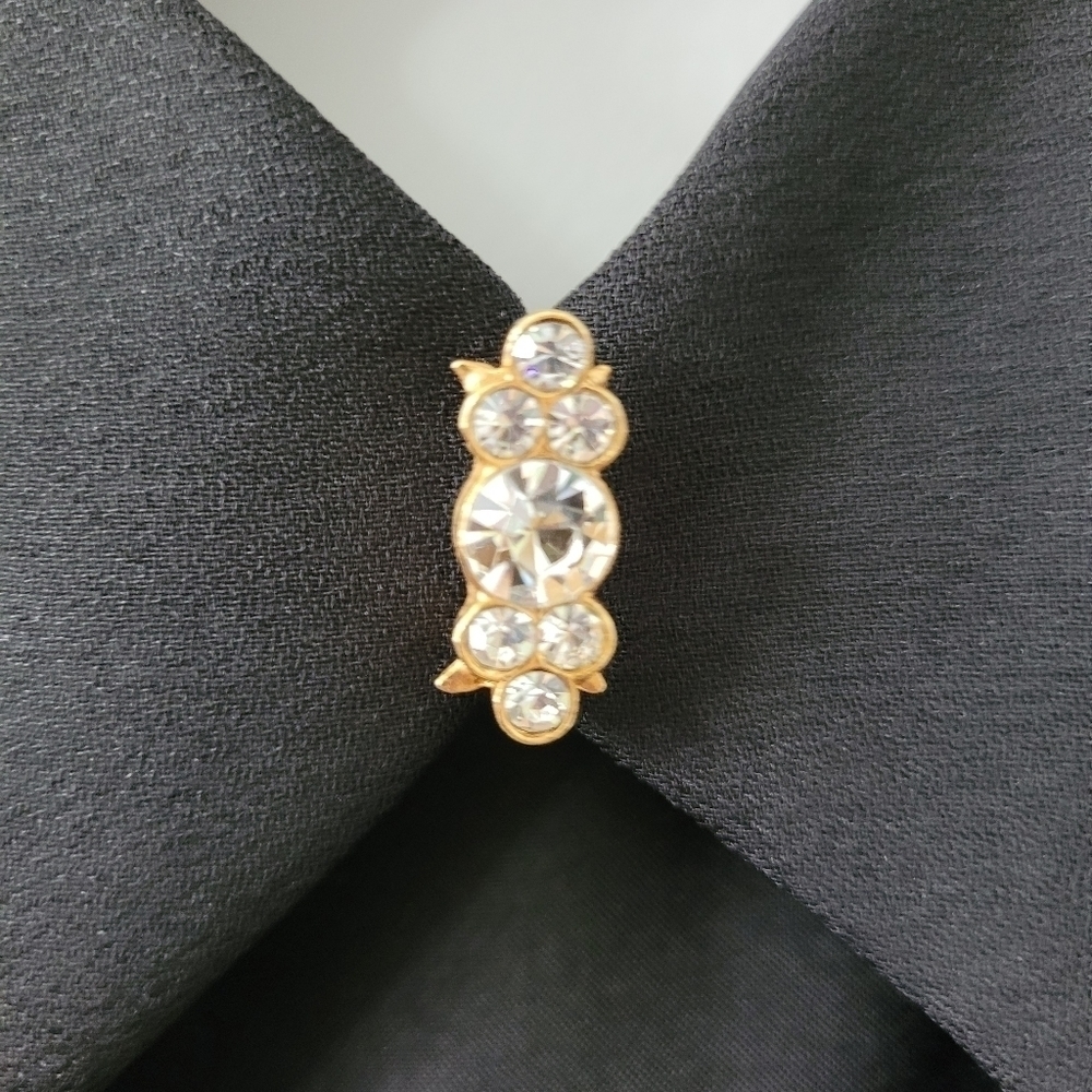LA bridal vintage long cocktail dress crystal keyhole embellishment formal SZ 12 - Picture 4 of 10